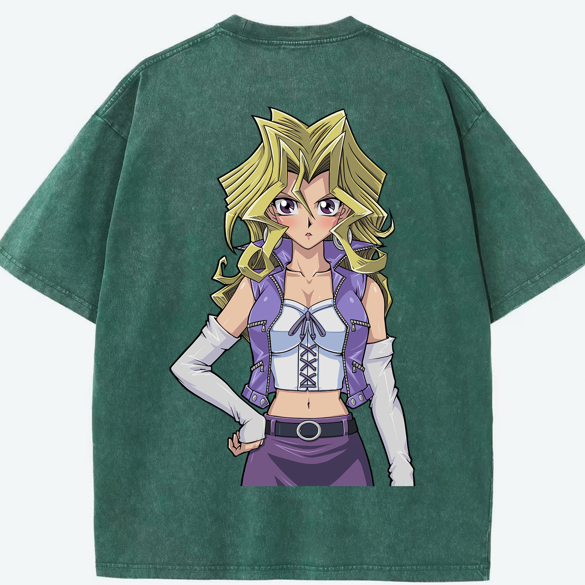 （画像用） 遊☆戯☆王 Yu-Gi-Oh! 綿100% ヴィンテージ風 半袖Tシャツ（背面プリント）